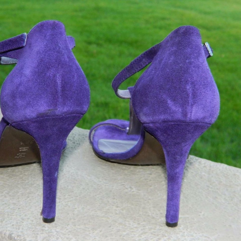 Brasila's Purple Suede Strappy Stilettos w/Rhinestone Details Italy, 36 1/2 EUC - Picture 10 of 12